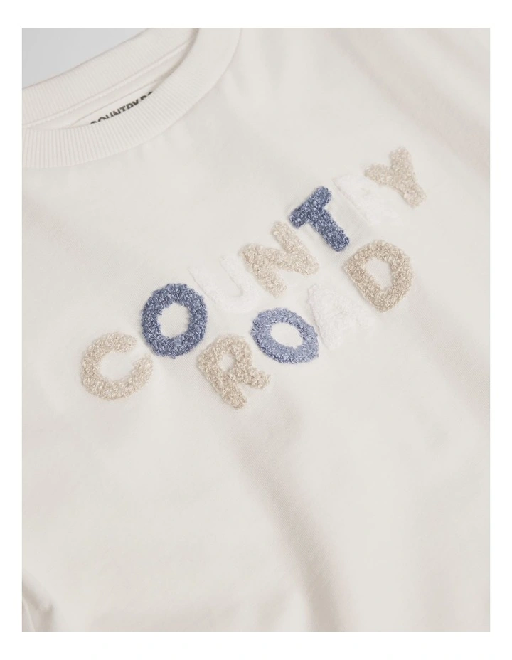 Short Sleeve Boucle T-shirt in Marshmallow image 2