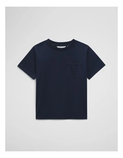 Relaxed Short Sleeve Pocket T-shirt in Navy