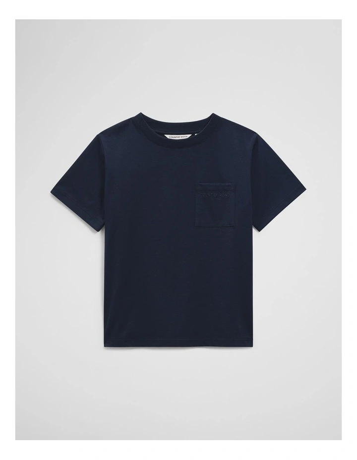 Relaxed Short Sleeve Pocket T-shirt in Navy image 1