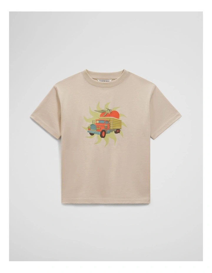 Oversized Short Sleeve Market T-shirt in Pebble image 1