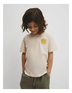 Relaxed Multi Sun Short Sleeve T-shirt in Oyster