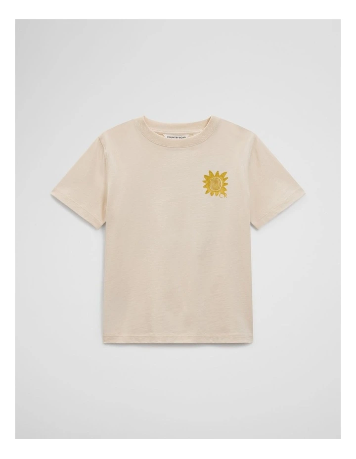Relaxed Multi Sun Short Sleeve T-shirt in Oyster image 2