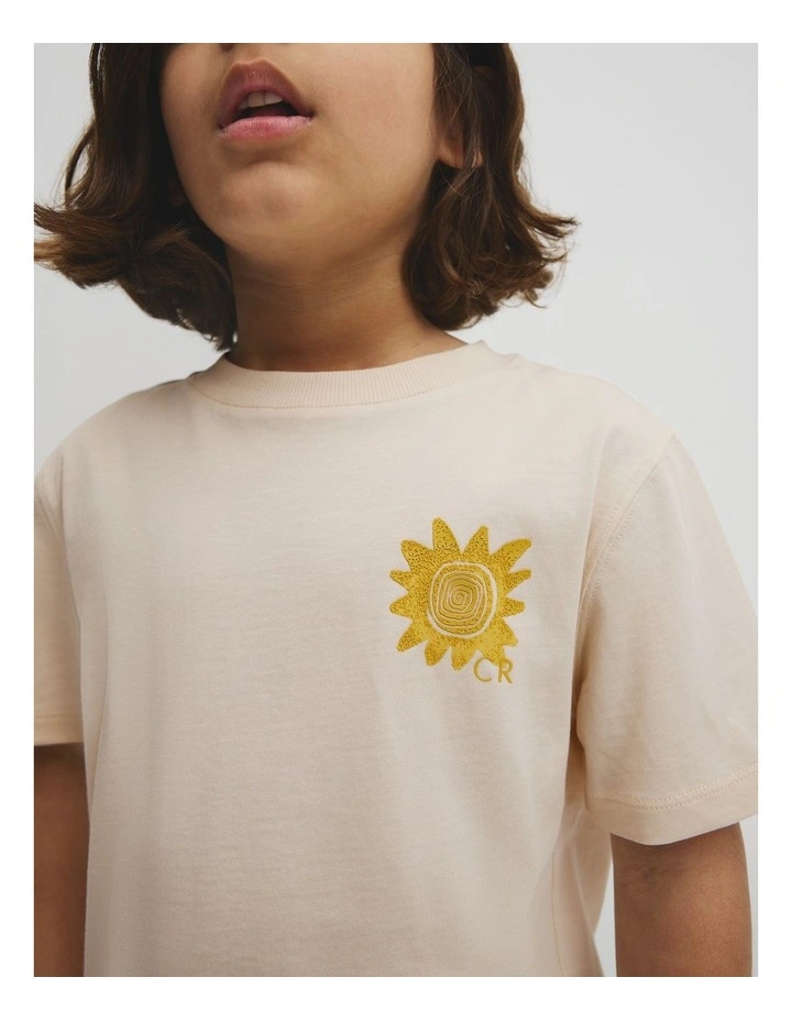 Relaxed Multi Sun Short Sleeve T-shirt in Oyster image 3
