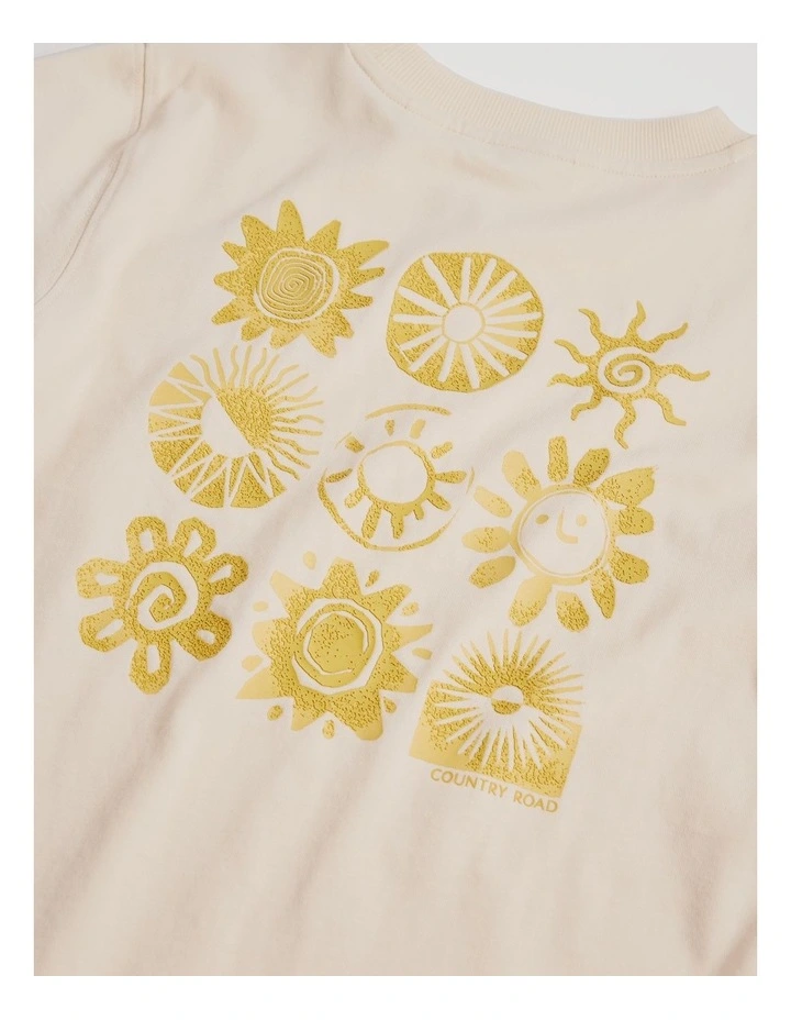 Relaxed Multi Sun Short Sleeve T-shirt in Oyster image 6
