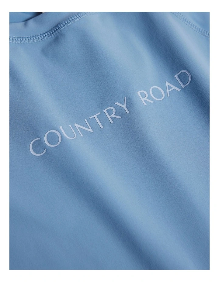 Teen Short Sleeve Logo Rash Vest in Pacific Blue image 6
