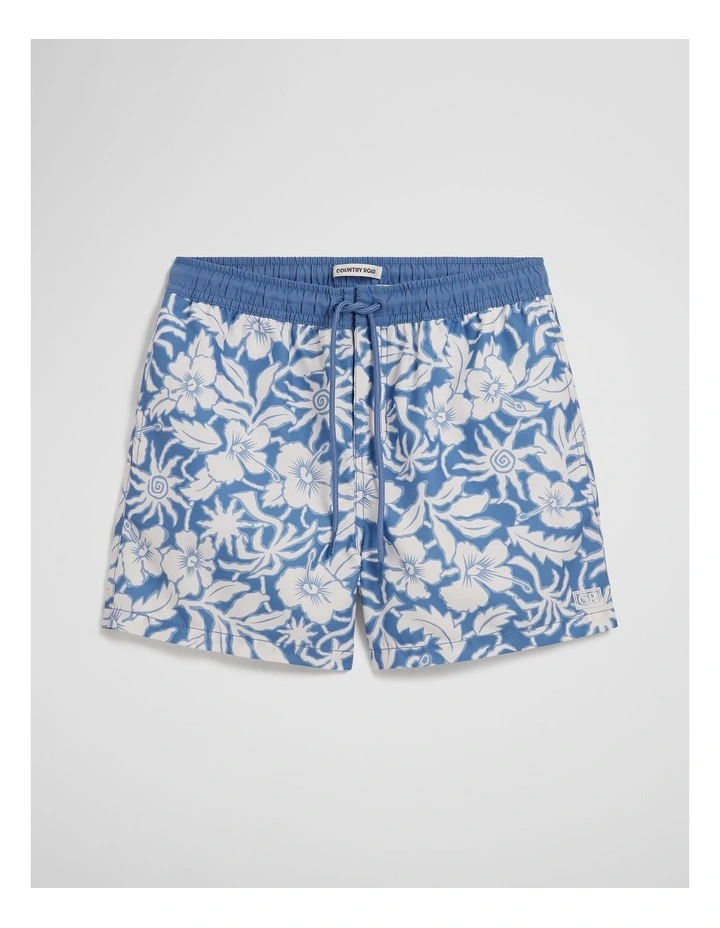 Teen Hibiscus Board Short in Pacific Blue image 2