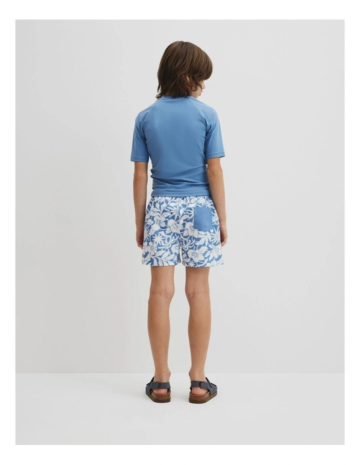 Teen Hibiscus Board Short in Pacific Blue image 5