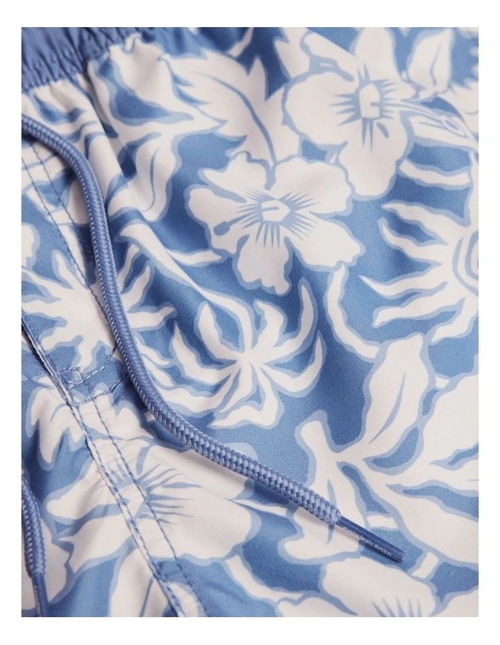 Teen Hibiscus Board Short in Pacific Blue image 6