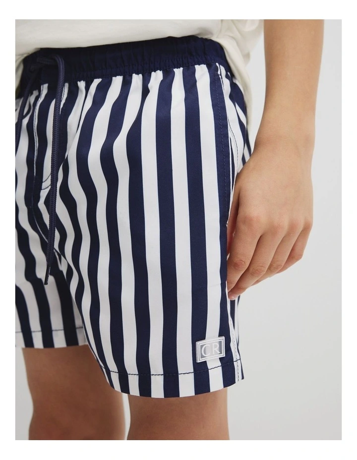 Teen Stripe Board Short in Navy Stripe image 3
