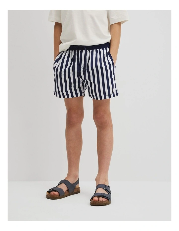 Teen Stripe Board Short in Navy Stripe image 4