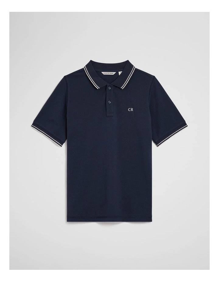 Teen Short Sleeve Logo Polo in Navy image 2