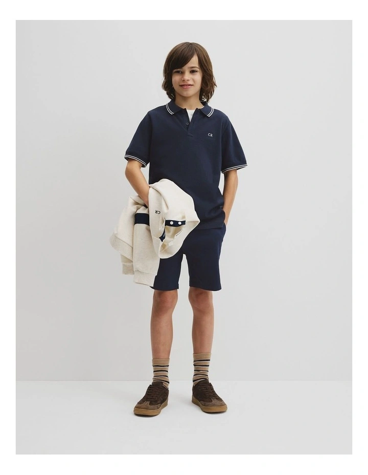 Teen Short Sleeve Logo Polo in Navy image 4