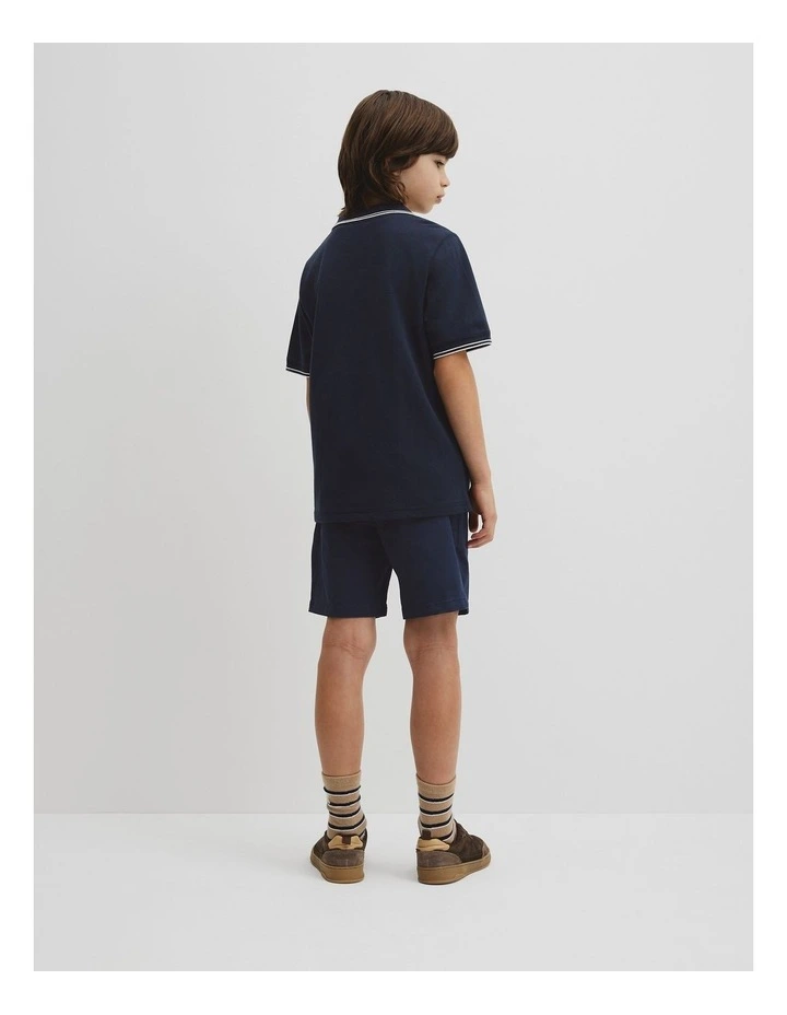 Teen Short Sleeve Logo Polo in Navy image 5