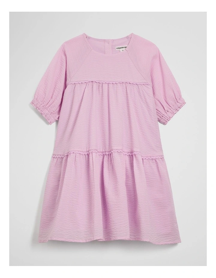 Short Sleeve Seersuck Dress in Pink Lavender image 1