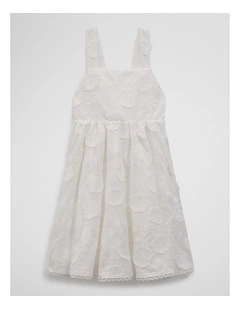 Sleeveless Broderie Dress in Marshmallow