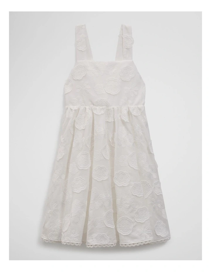 Sleeveless Broderie Dress in Marshmallow image 1