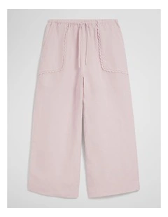 Linen Wide Legging Pant in Cloud Pink