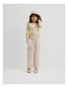 Linen Wide Leg Pant in Flax