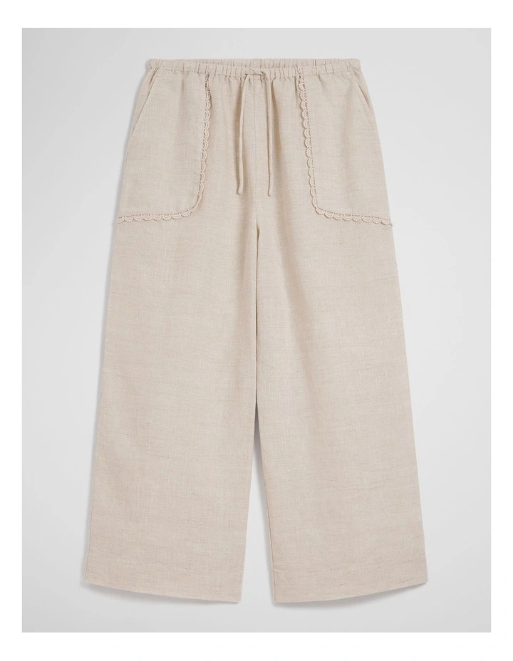 Linen Wide Leg Pant in Flax image 2