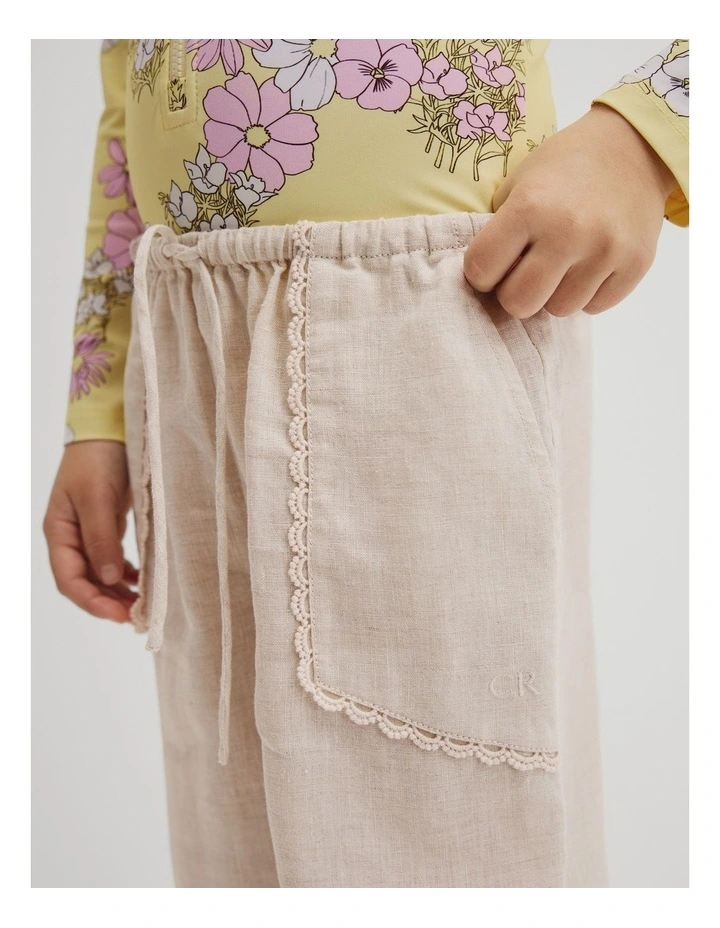 Linen Wide Leg Pant in Flax image 3