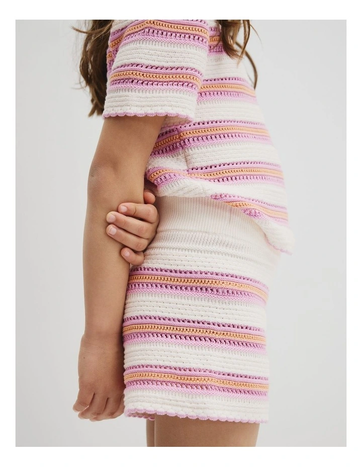 Australian Cotton Knit Short in Multi Stripe image 3