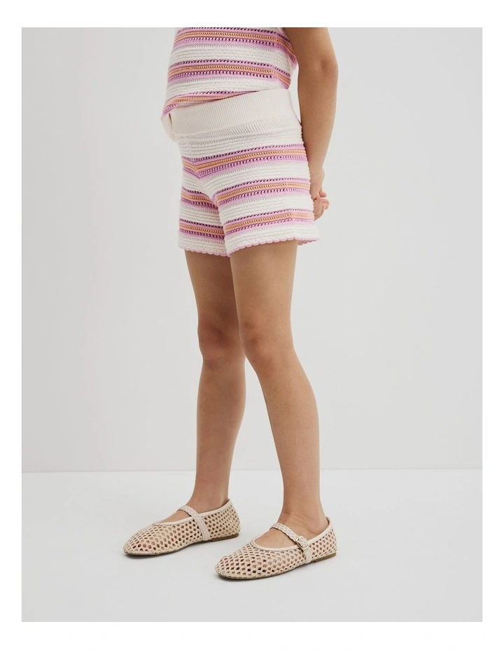 Australian Cotton Knit Short in Multi Stripe image 4