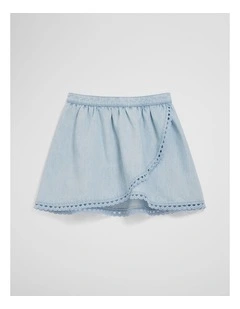 Lyocell Skirt in Sky Blue Wash