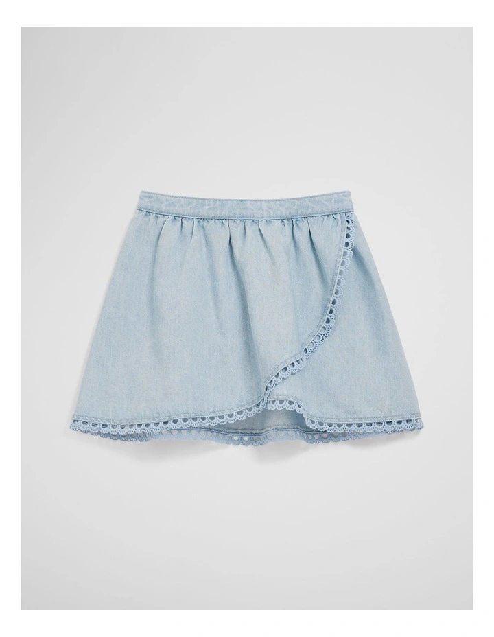 Lyocell Skirt in Sky Blue Wash image 1