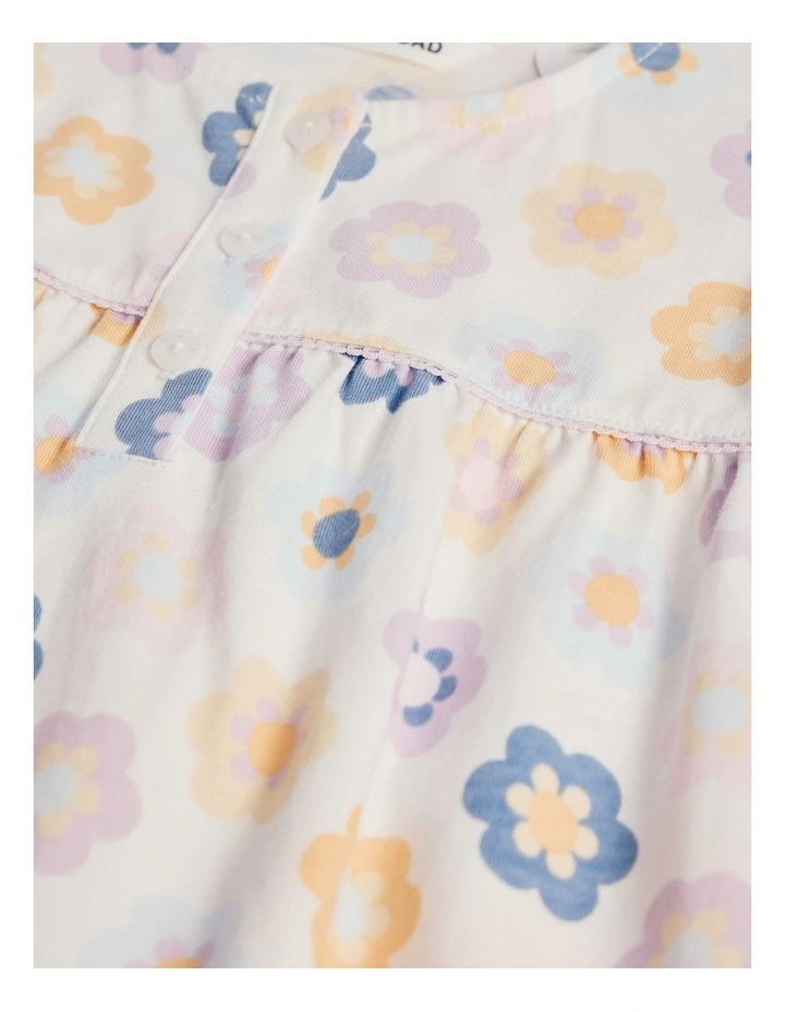 Short Sleeve Frill Sleep Set in Floral Multi image 2