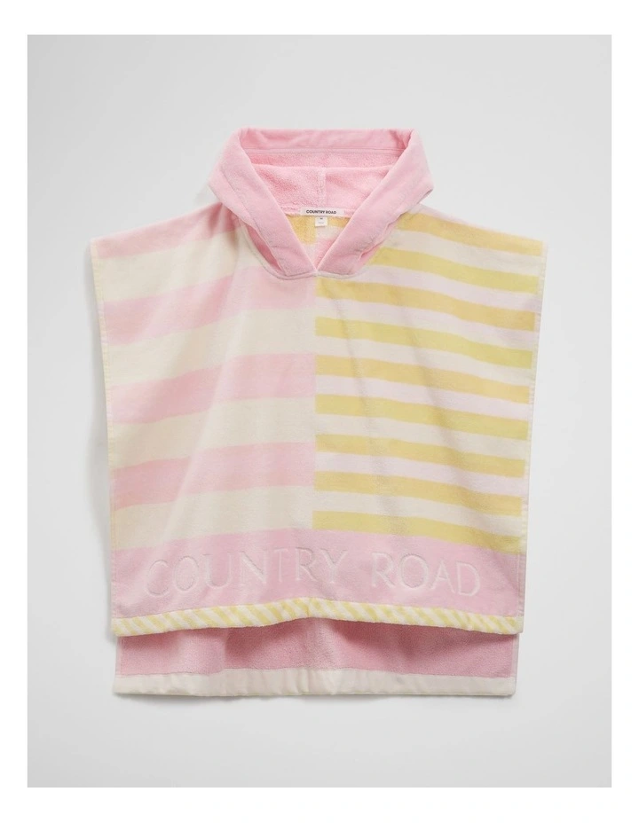 Stripe Swim Poncho in Pink Yellow Stripe image 1