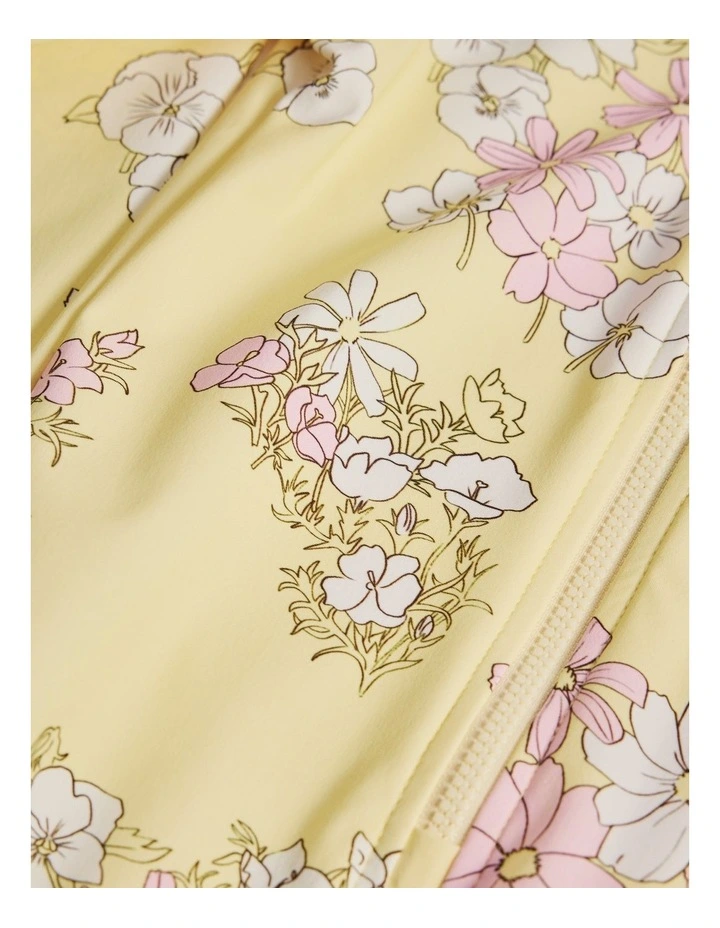 Long Sleeve Frill Swimsuit in Yellow Floral image 6