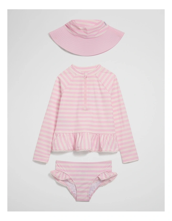 3 Piece Rash Vest Set in Pink Lavender image 1