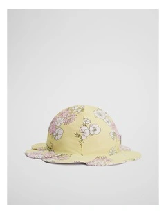 Reversible Swim Hat in Yellow Floral