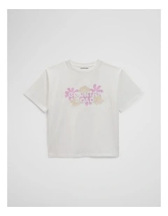 Short Sleeve Floral Oversized T-shirt in Marshmallow