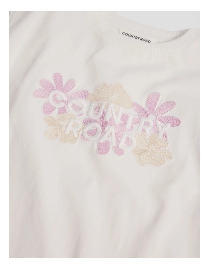Short Sleeve Floral Oversized T-shirt in Marshmallow image 2