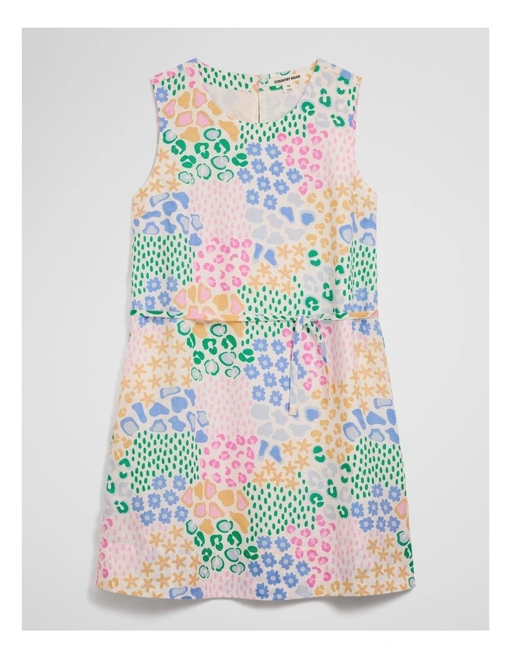Teen Sleeveless Print Shift Dress in Multicolour image 2