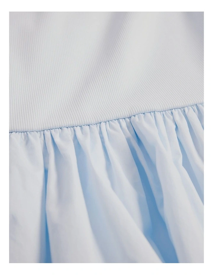 Teen Australian Cotton Blend Sleeveless Knit Woven Dress in Ice Blue image 6