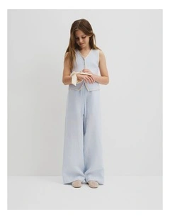 Teen Linen Pant in Ice Blue