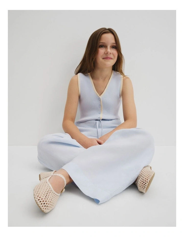 Teen Linen Pant in Ice Blue image 3