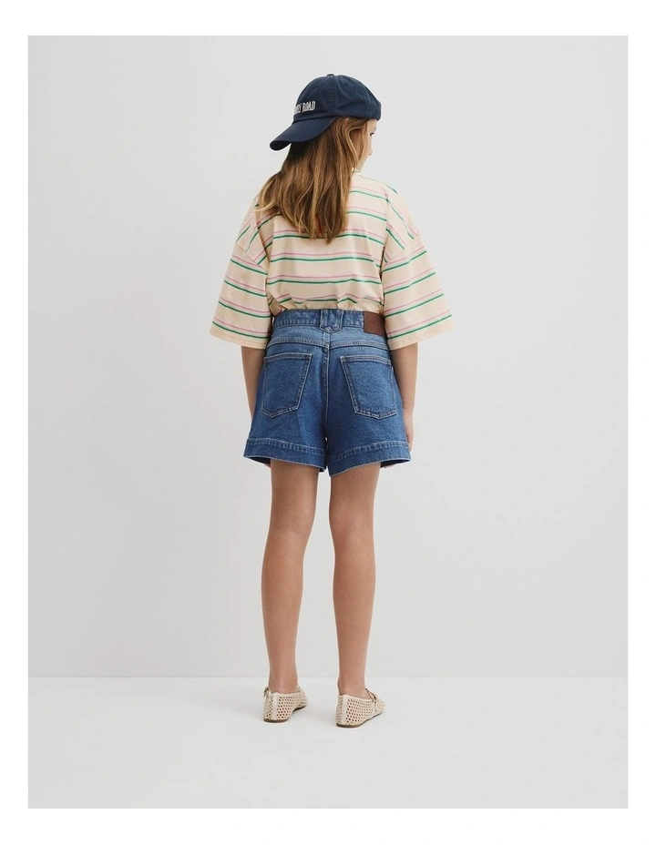 Teen Denim Short in Mid Wash Blue image 5
