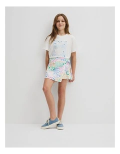 Teen Print Wrap Skort in Multicolour