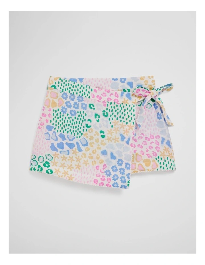 Teen Print Wrap Skort in Multicolour image 2
