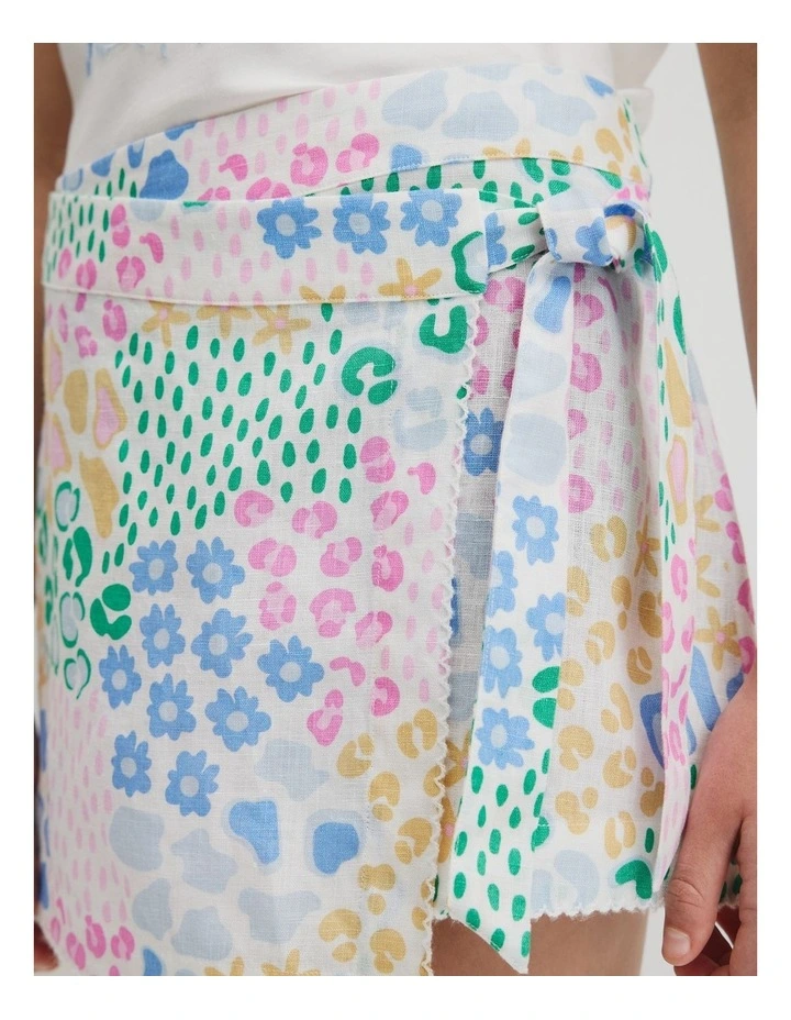 Teen Print Wrap Skort in Multicolour image 3
