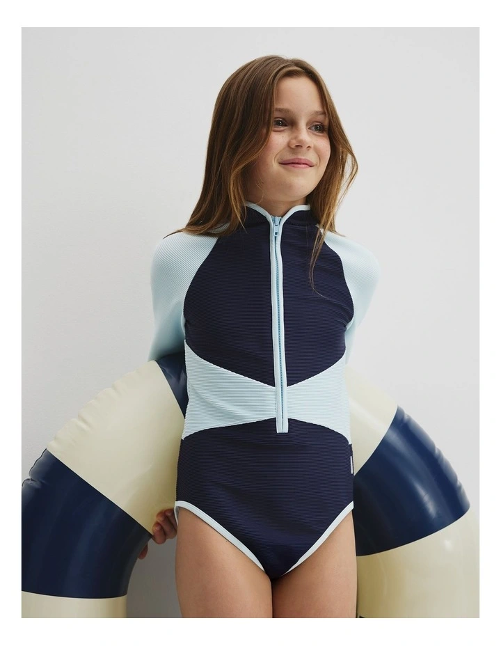 Teen Long Sleeve Spice Swimsuit in Navy image 1