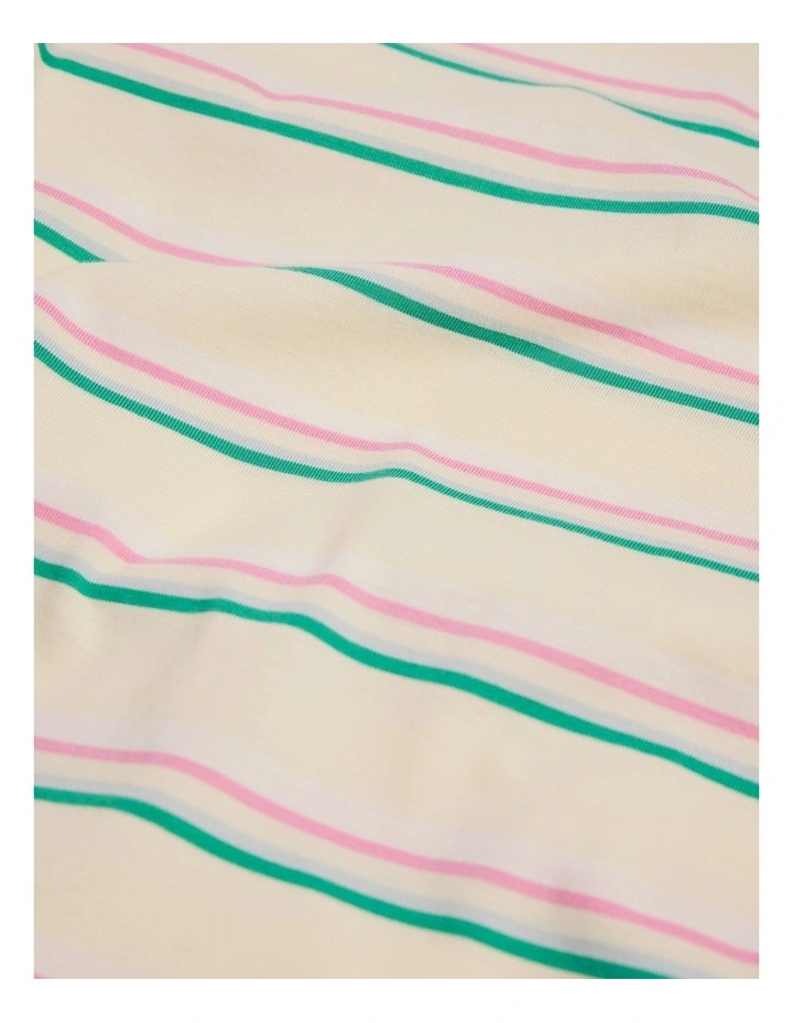 Teen Short Sleeve Oversized Stripe T-shirt in Buttermilk image 6