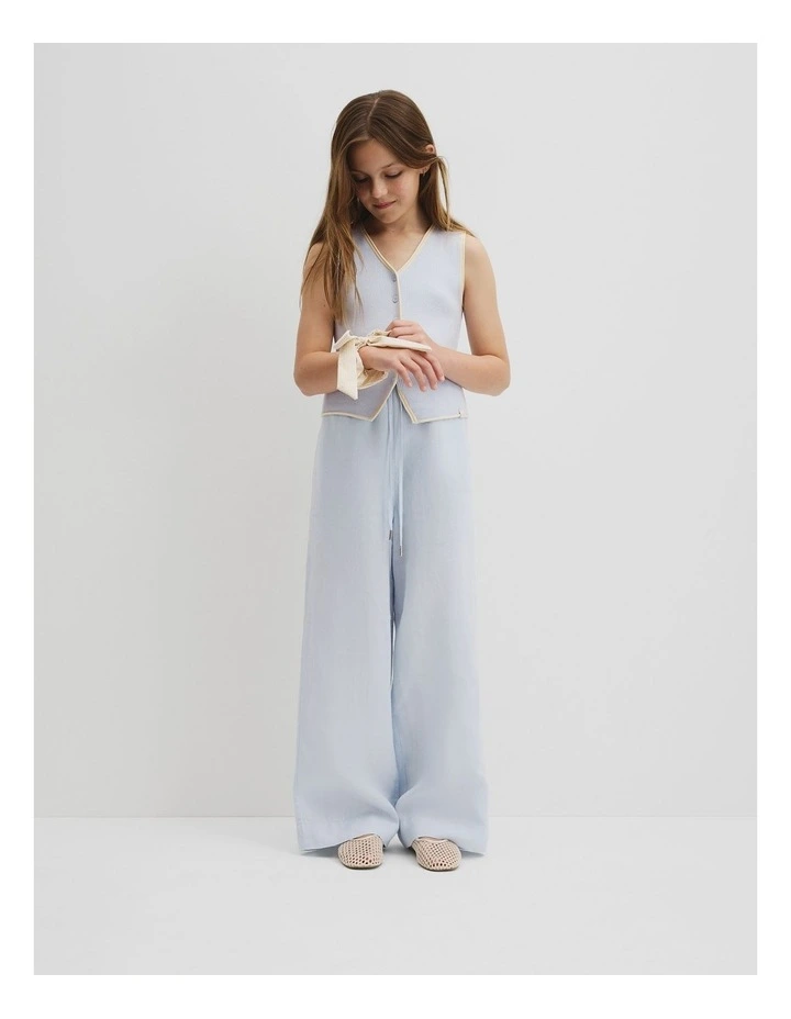 Teen Sleeveless Button Through Knit in Ice Blue image 4