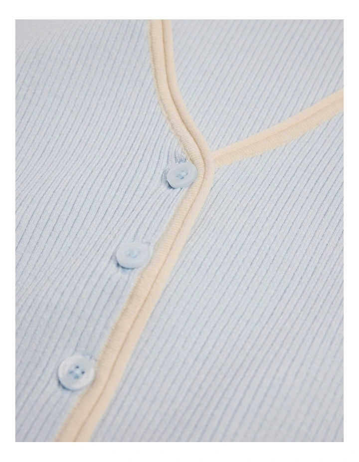 Teen Sleeveless Button Through Knit in Ice Blue image 6