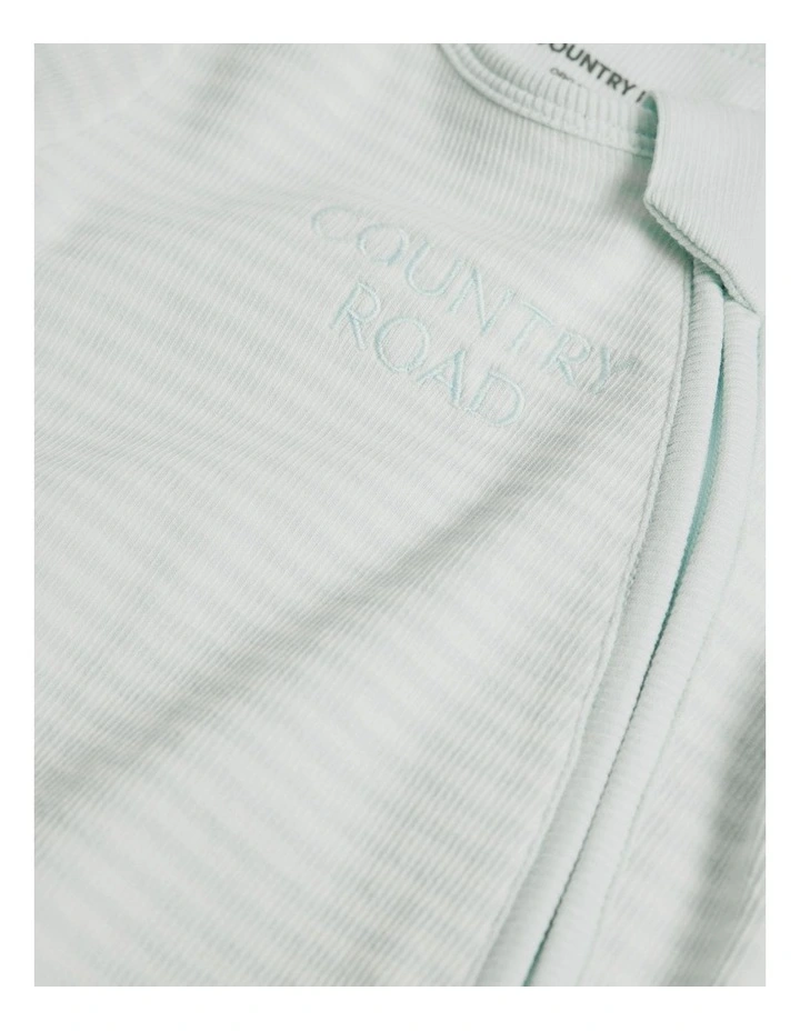 Stripe Rib Jumpsuit in Pale Blue Stripe image 2