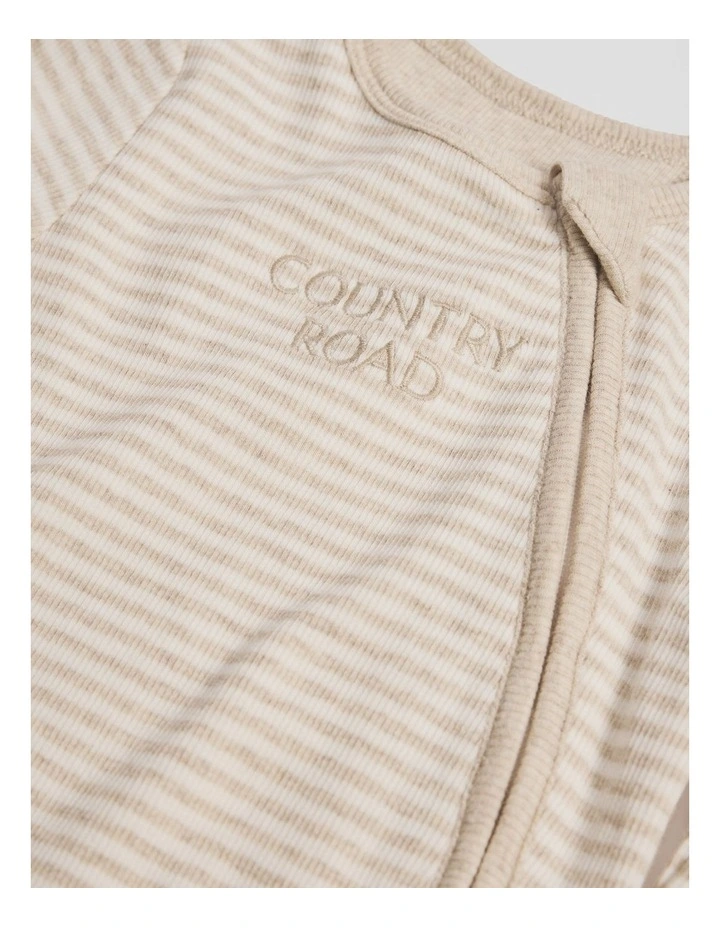 Stripe Rib Jumpsuit in Pebble Marle Stripe image 2