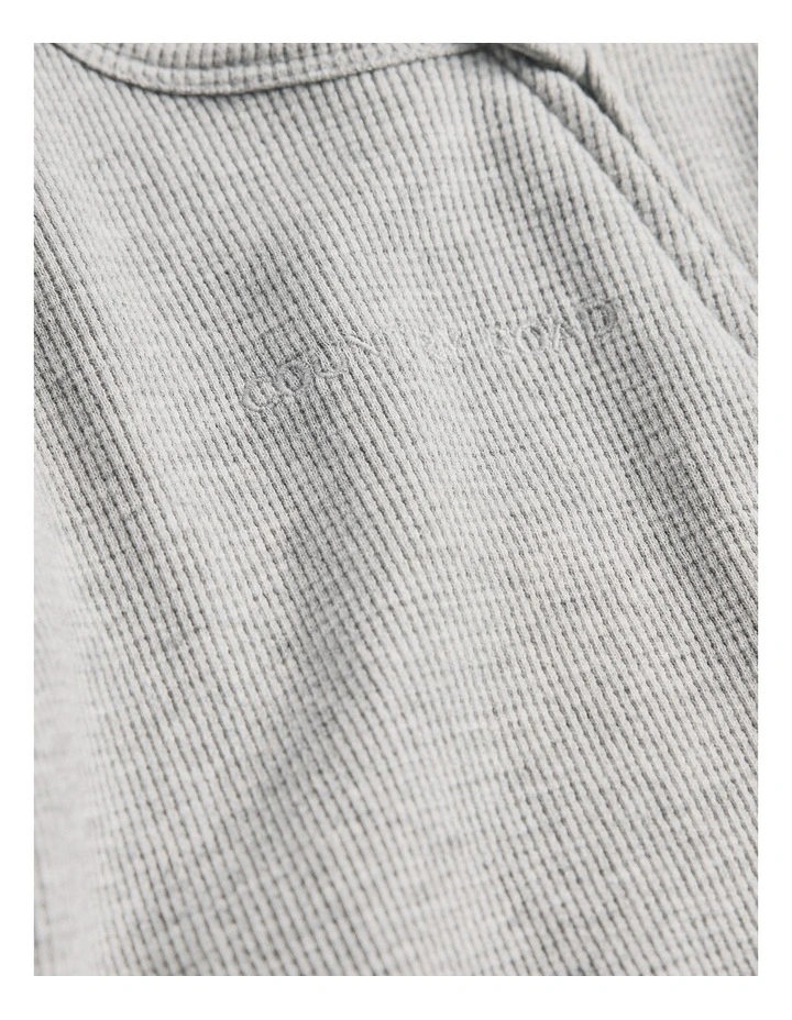 Waffle Jumpsuit in Light Grey Marle image 2